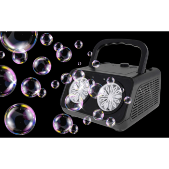 Maszyna Wytwornica do Baniek Mydlanych dla dzieci 3+ i dorosłych + 2 Dysze + Wentylator + Podświetlenie LED + Płyn do baniek